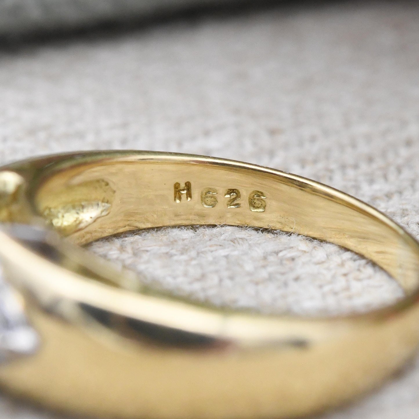 Vintage 18ct Gold Diamond Ring 0.35 Carat 35 Points 1997 - Chunky Solid Yellow Gold Statement Stacker Ring | UK Size - L | US Size - 5 3/4