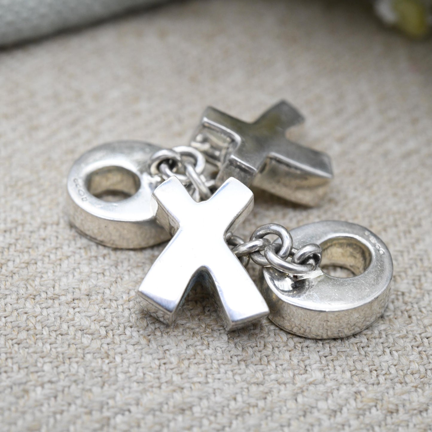 Vintage Links of London Sterling Silver Cufflinks 1996 Noughts and Crosses - Designer Minimalist Solid Silver | Chunky Kisses Design XO