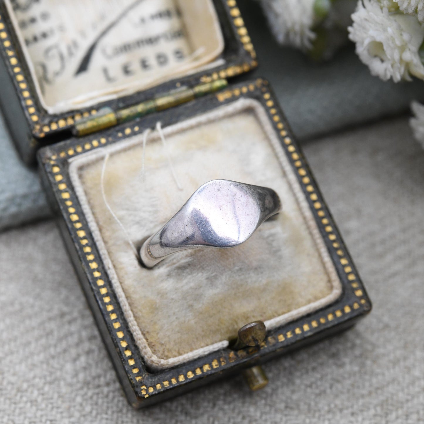 Vintage Sterling Silver Signet Ring Minimal Design - Mid-Century Small Unisex Ring | Everyday Pinkie Ring | UK Size - M | US Size - 6