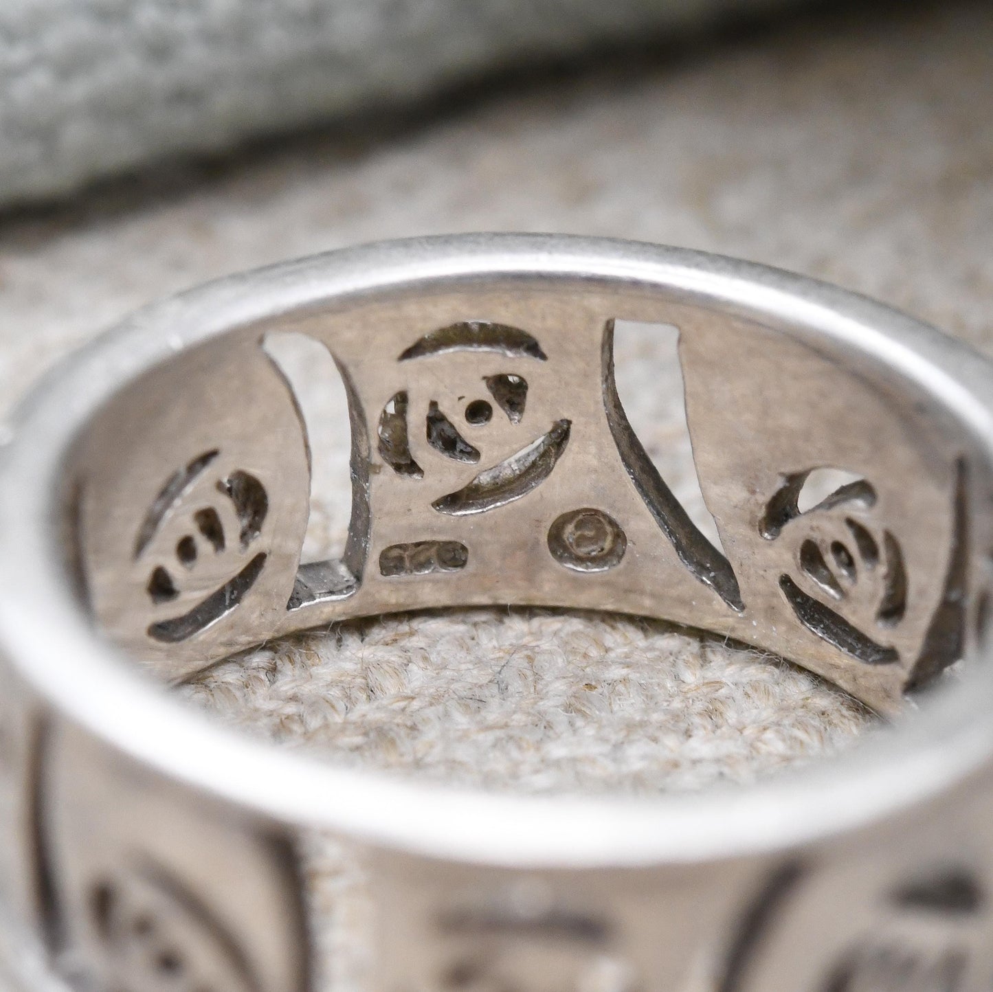 Vintage Sterling Silver Glasgow Rose Band Ring - Openwork Celtic Flower Window Style Everyday Unisex | UK Size - O 1/2 | US Size - 7 1/2