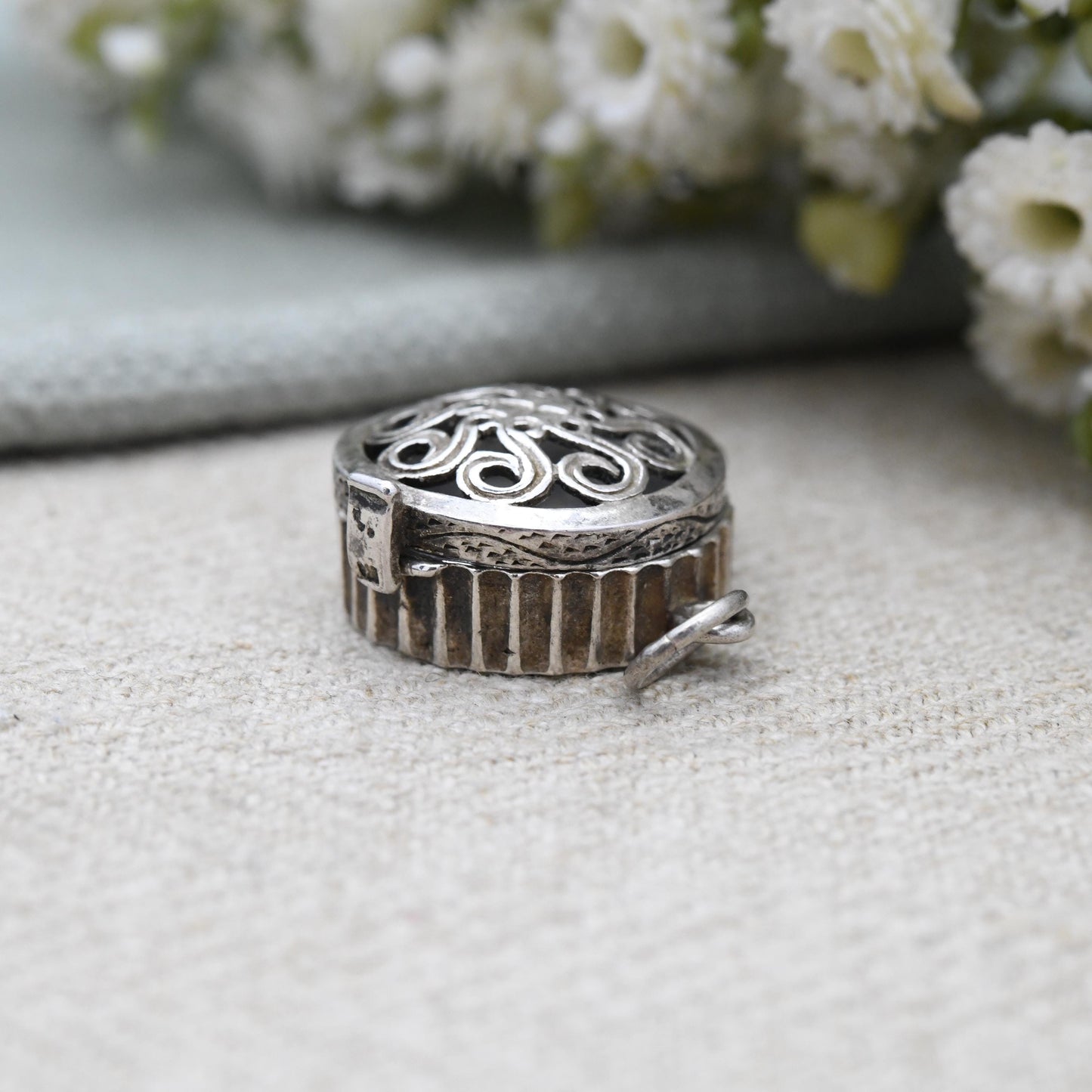 Vintage Sterling Silver Opening Compass Charm Pendant - Miniature Working Compass Jewellery | Unusual Necklace Charm | Gift for Traveller