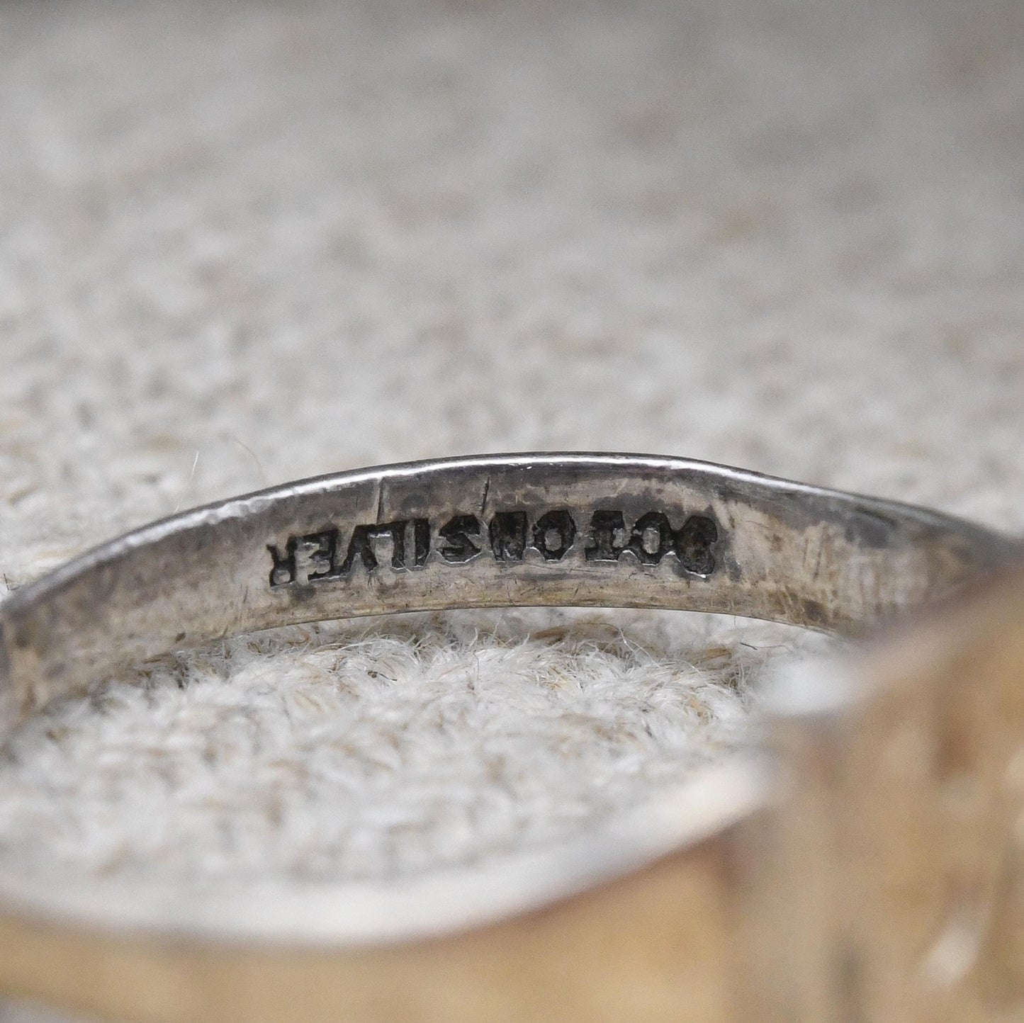 Vintage 9ct Gold Plated Sterling Silver Signet Ring Letter C Engraved - Scrolling Design Unisex Pinkie | Small UK Size - G | US Size - 3 1/2