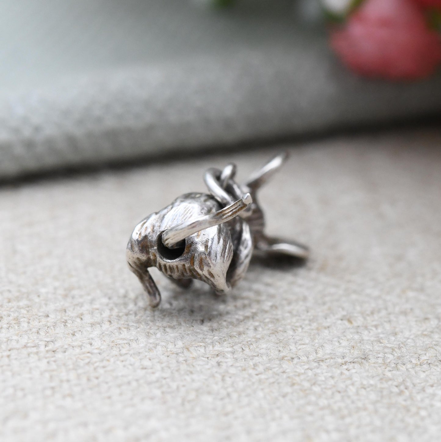 Vintage Sterling Silver Articulated Mouse Charm Pendant - Moving Rat Detailed Animal Lover Charm Bracelet Wildlife Gift | Elongated Neck