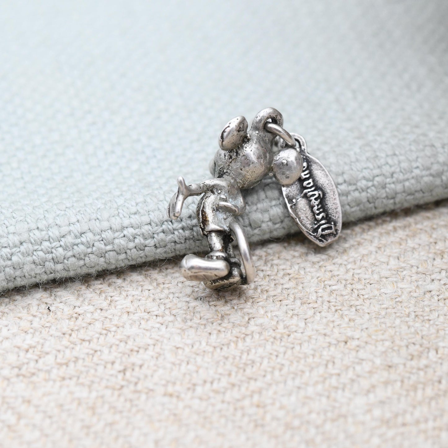 Vintage Mickey Mouse Sterling Silver Charm Pendant Disneyland Paris - Official Walt Disney Productions Character Detailed | Charm Bracelet