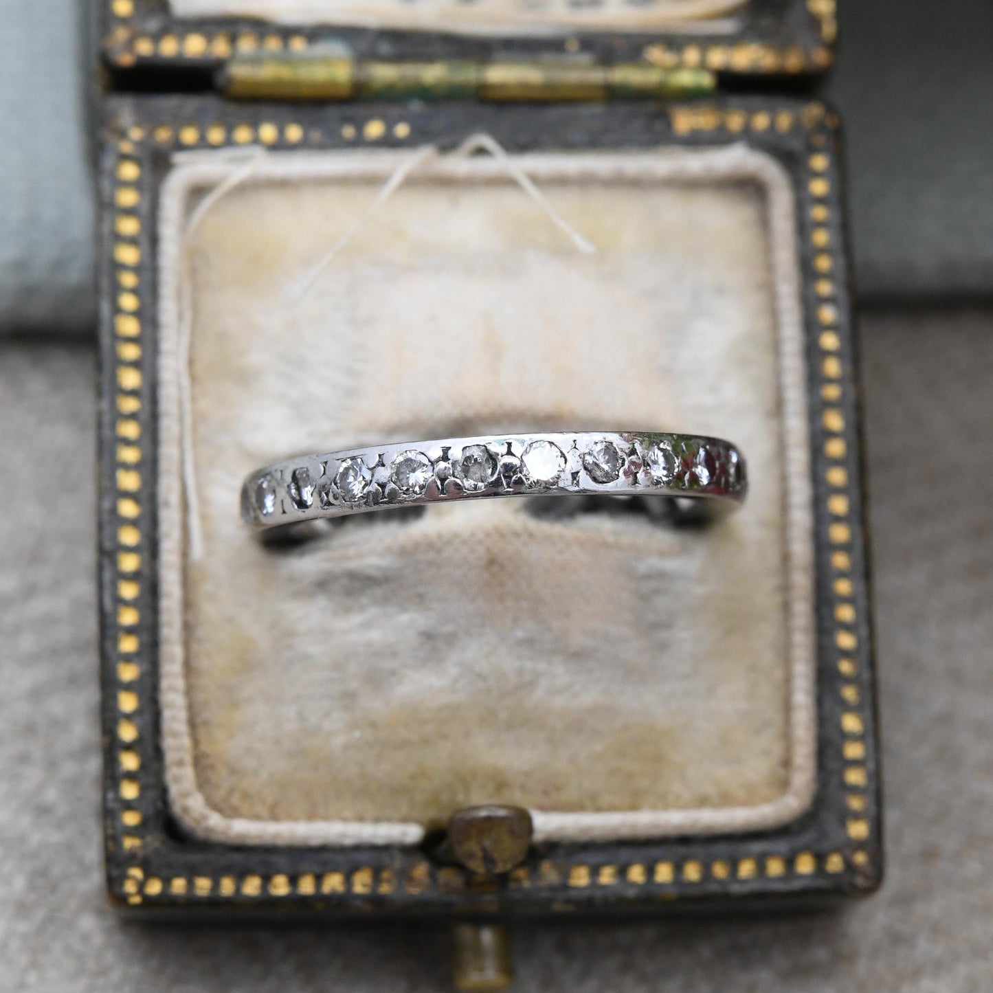 Art Deco Platinum and Diamond Eternity Ring - Antique Wedding Band UK Size - K 1/2 | US Size - 5 3/4
