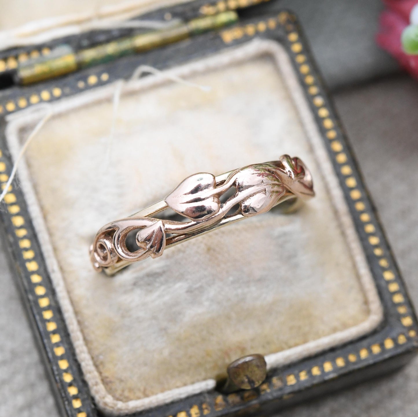 Vintage Clogau 9ct Gold Ring 1997 Tree of Life Welsh Gold - Plant Theme Leaf Band Ring Everyday Vine Leaves | UK Size - L | US Size - 5 3/4