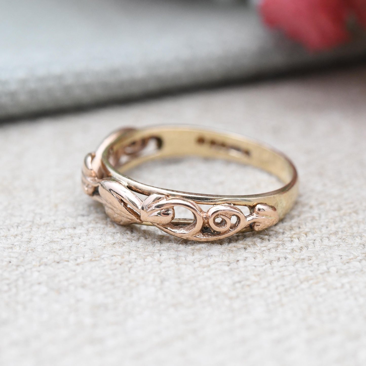 Vintage Clogau 9ct Gold Ring 1997 Tree of Life Welsh Gold - Plant Theme Leaf Band Ring Everyday Vine Leaves | UK Size - L | US Size - 5 3/4