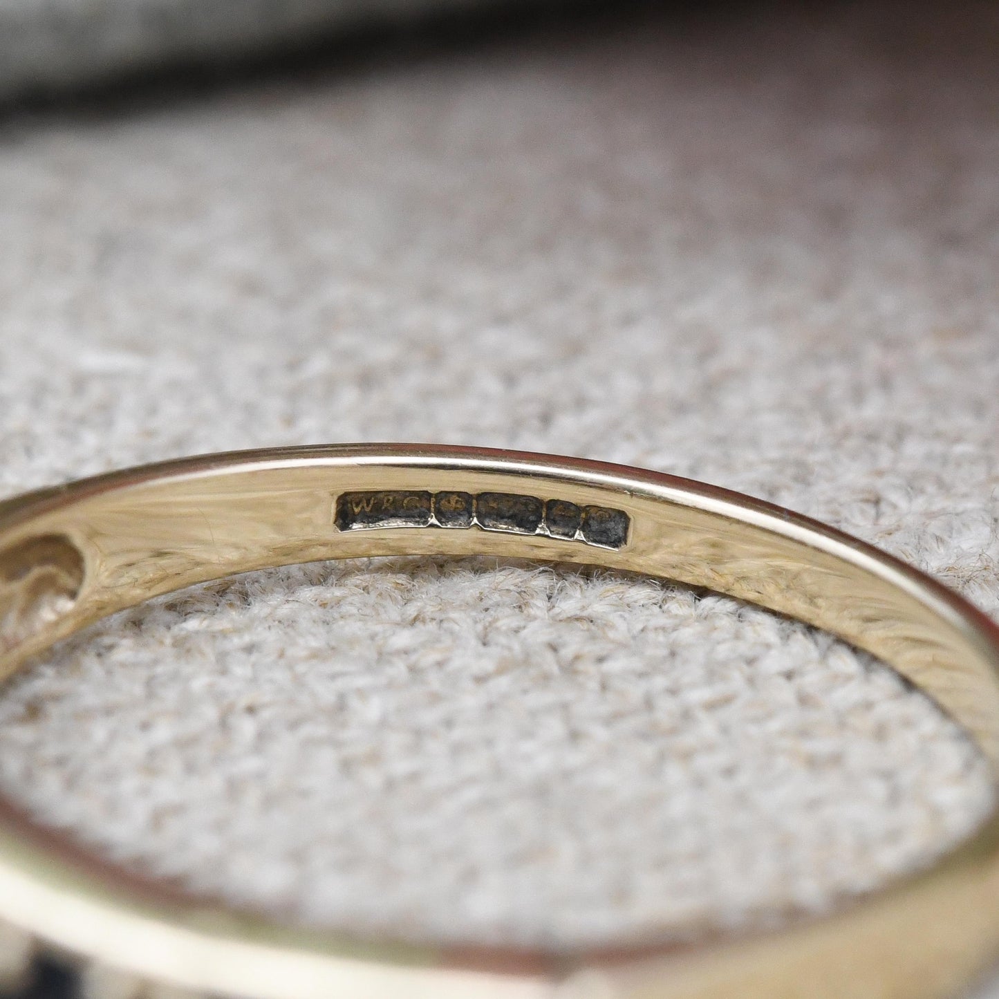 Vintage 9ct Gold Sapphire and CZ Half Eternity Ring 1990 - Half Hoop Alternate Blue White Gem Stacking Ring | UK Size - P | US Size - 7 3/4