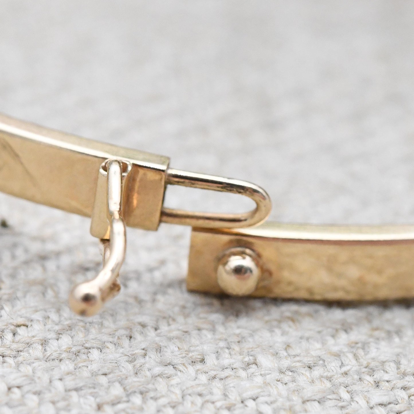 Vintage 9ct Gold CZ Bangle Bracelet KMS 9K - Minimal Clear Five Stone Design | Two Tone Yellow Gold White Gold | Solid Gold Jewellery Gift