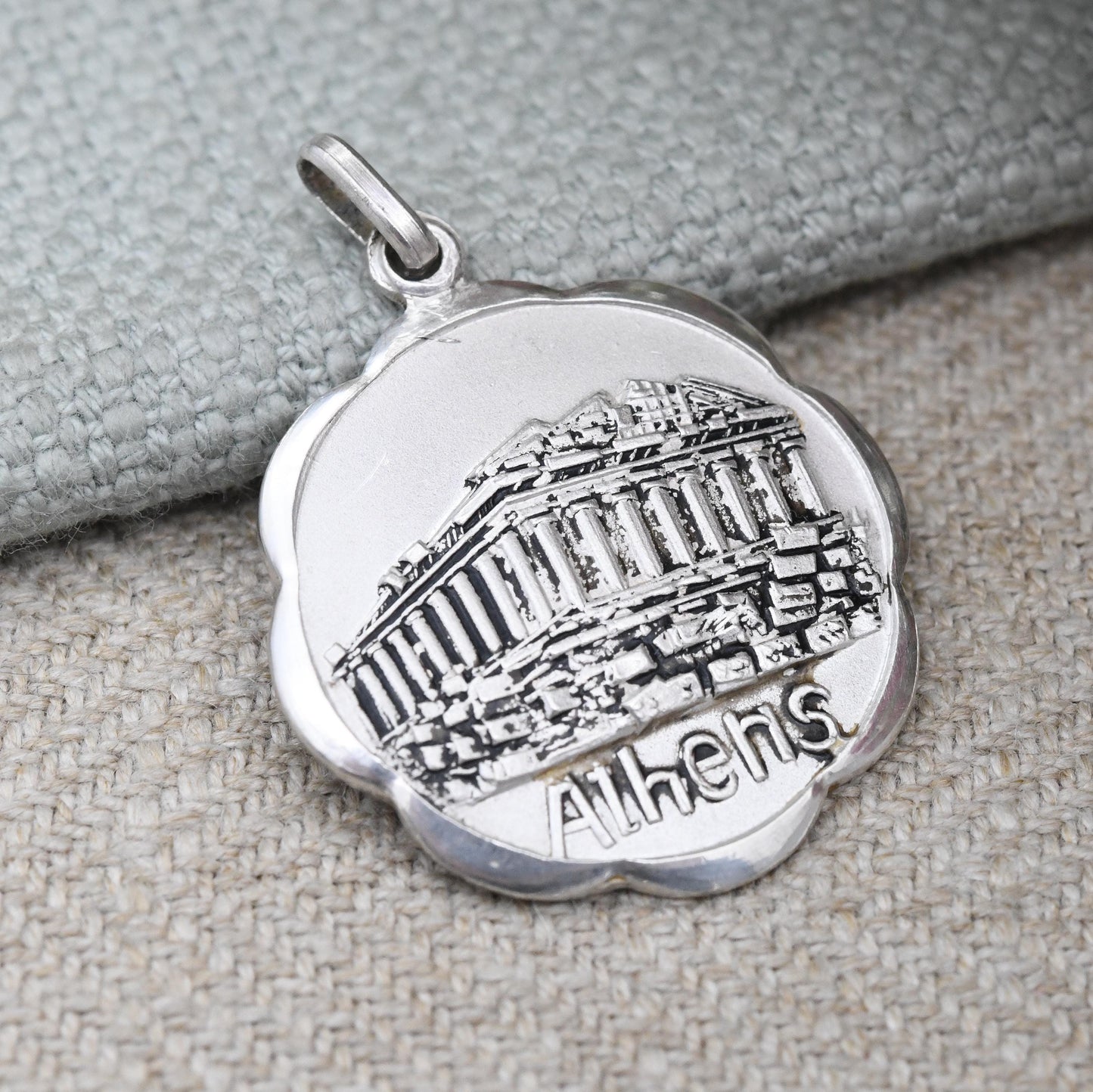 Vintage Silver Athens Parthenon Pendant - Ancient Greece Temple Souvenir | Acropolis Souvenir Gift from Athens | 900 Greek Silver