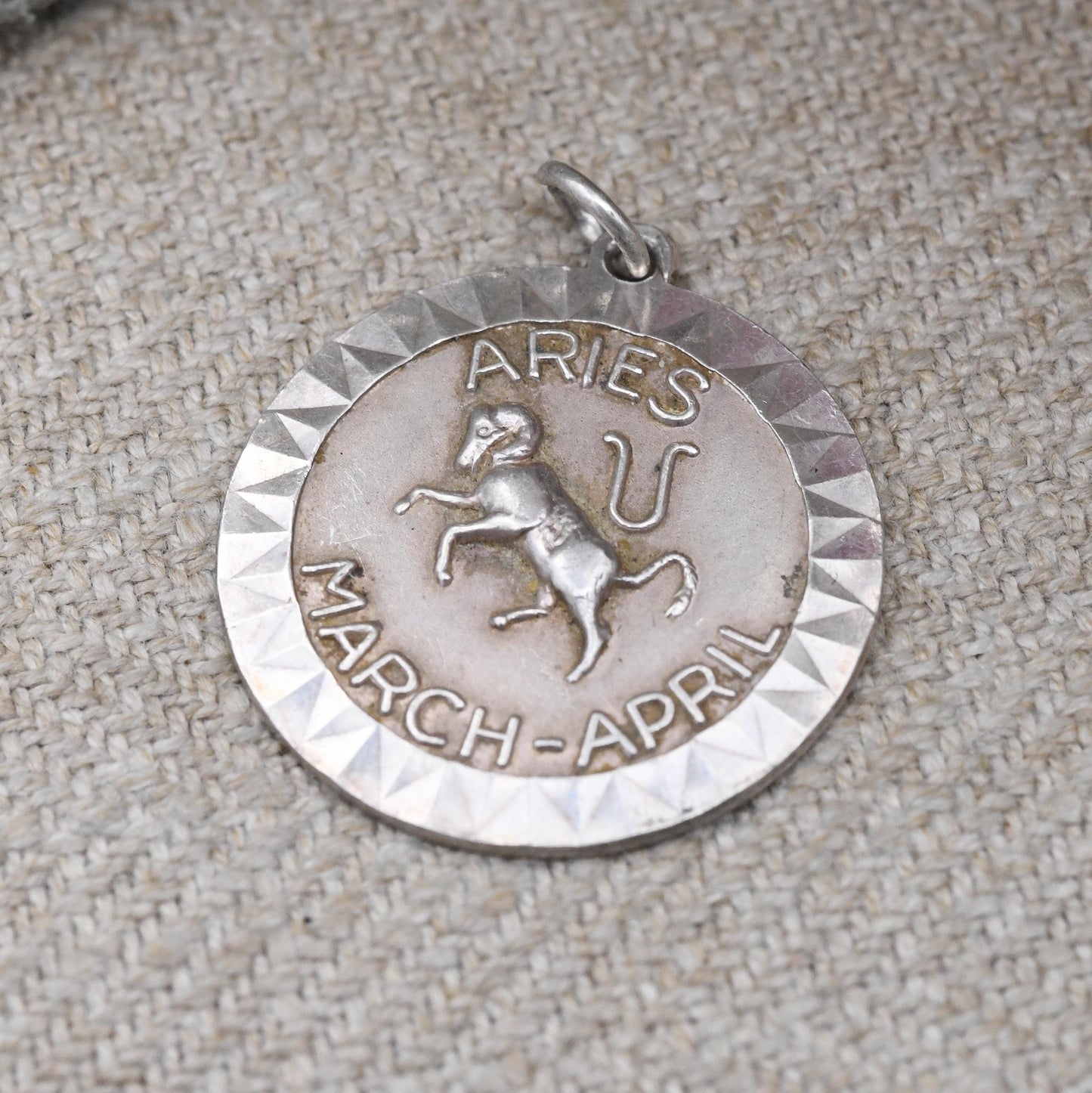 Vintage Sterling Silver Aries Pendant - Leaping Ram Astrological Zodiac Star Sign Symbol | Mid-Century March April Birthday Gift
