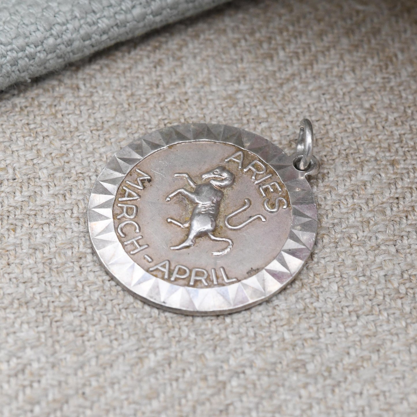 Vintage Sterling Silver Aries Pendant - Leaping Ram Astrological Zodiac Star Sign Symbol | Mid-Century March April Birthday Gift