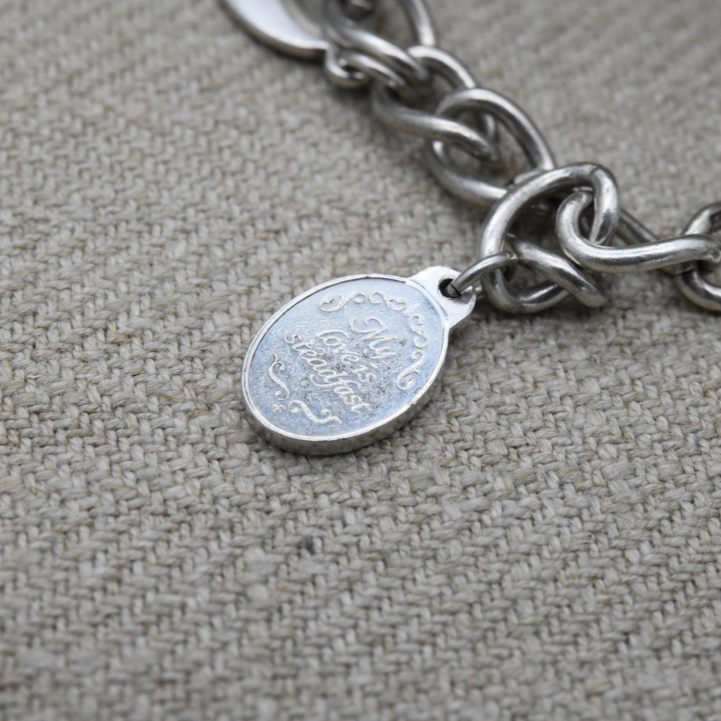 Vintage Sterling Silver Charm Bracelet with 11 Charms 1975 - Danbury Mint Charming Bears Forget Me Not Flowers | Curb Links Charm Set