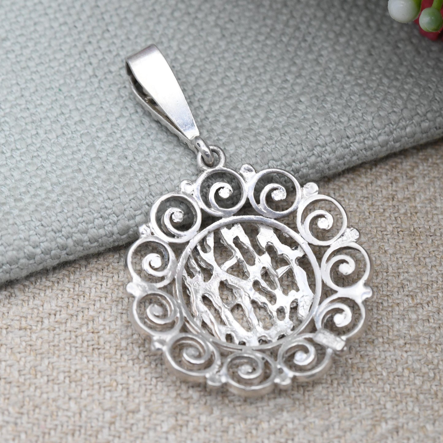 Vintage Brutalist Sterling Silver Pendant Mid-Century Abstract Openwork Design - Solid Silver Statement Jewellery | Textured Nugget Style