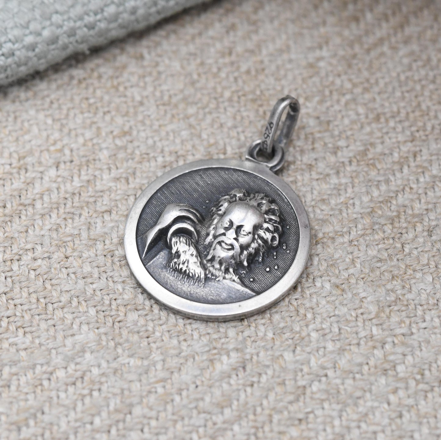 Vintage Sterling Silver Aquarius Pendant Water Carrier - Mid-Century Astrological Zodiac Star Sign Symbol | January February Birthday Gift