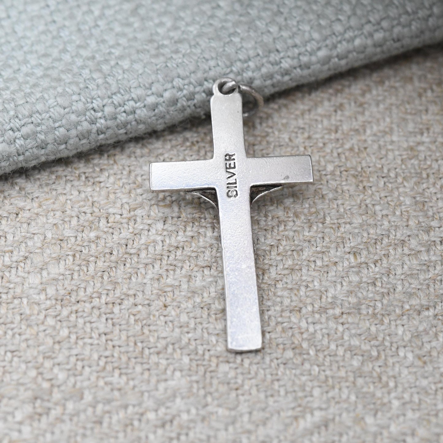 Vintage Sterling Silver Crucifix Pendant Christ on the Cross c. 1950s - True Vintage Antique Style