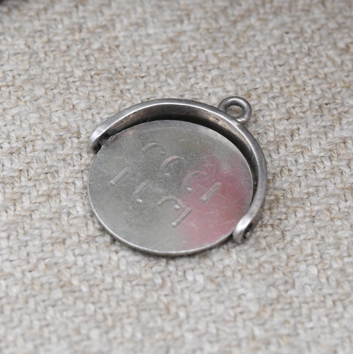 Vintage Sterling Silver Good Luck Spinning Charm Pendant - Spinner Fob Friendship Lucky Token | Gift for Charm Bracelet Necklace Stack