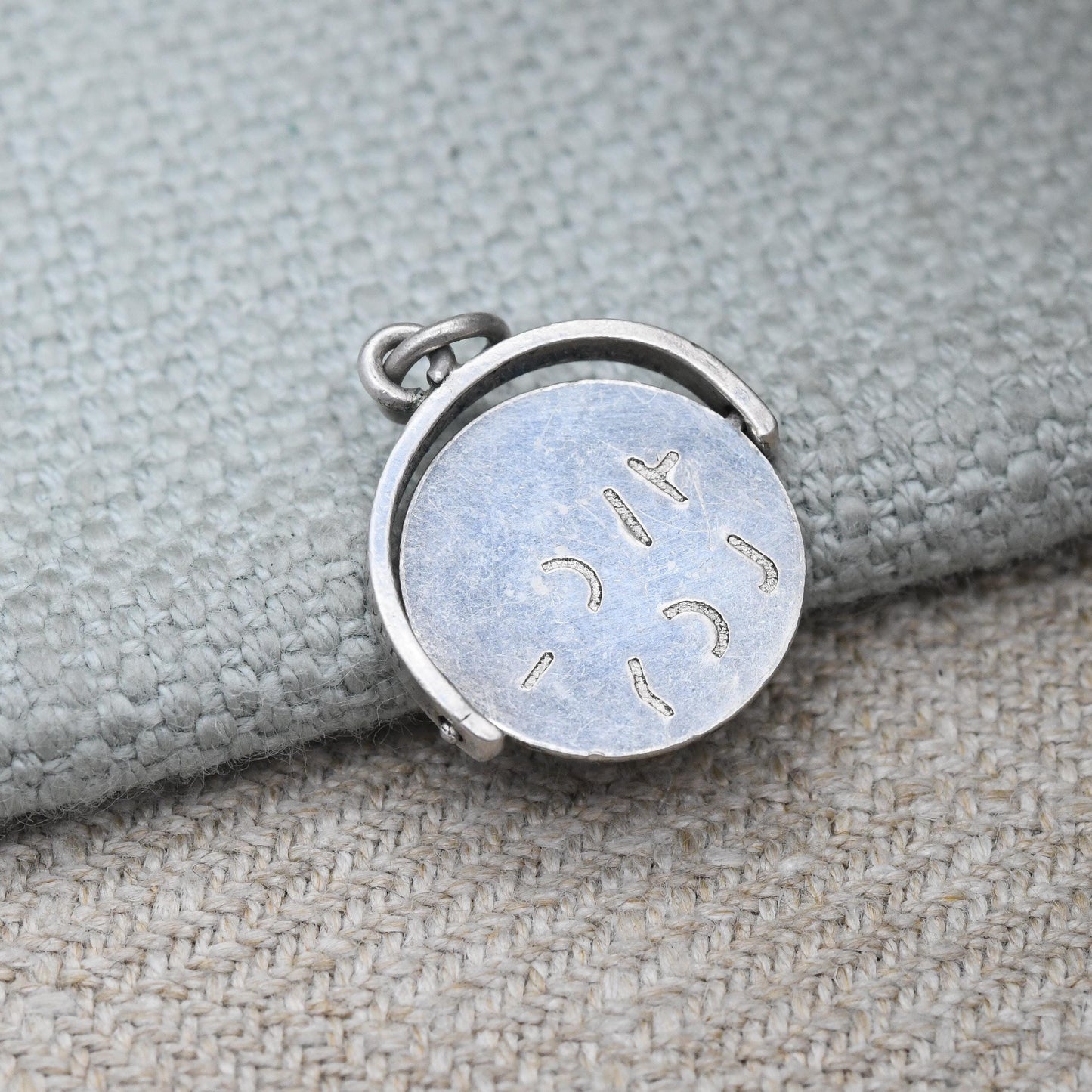 Vintage Sterling Silver I love You Spinning Charm Pendant - Spinner Fob Love and Friendship | Gift for Charm Bracelet Necklace Stack