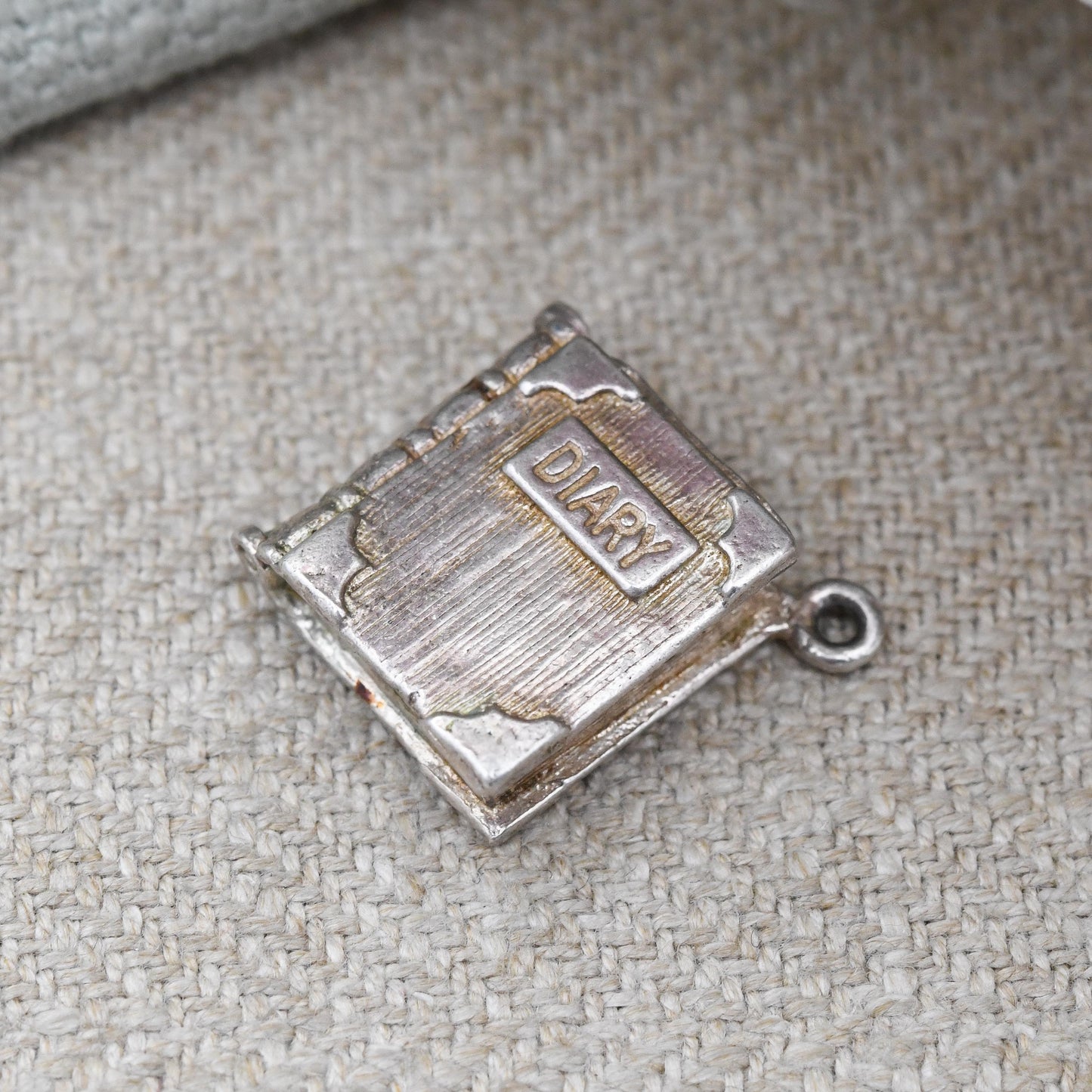 Vintage Sterling Silver Diary Charm Pendant Opening Book - January 1st to December 31st with Miniature Red Book Inside | Charm Bracelet Gift