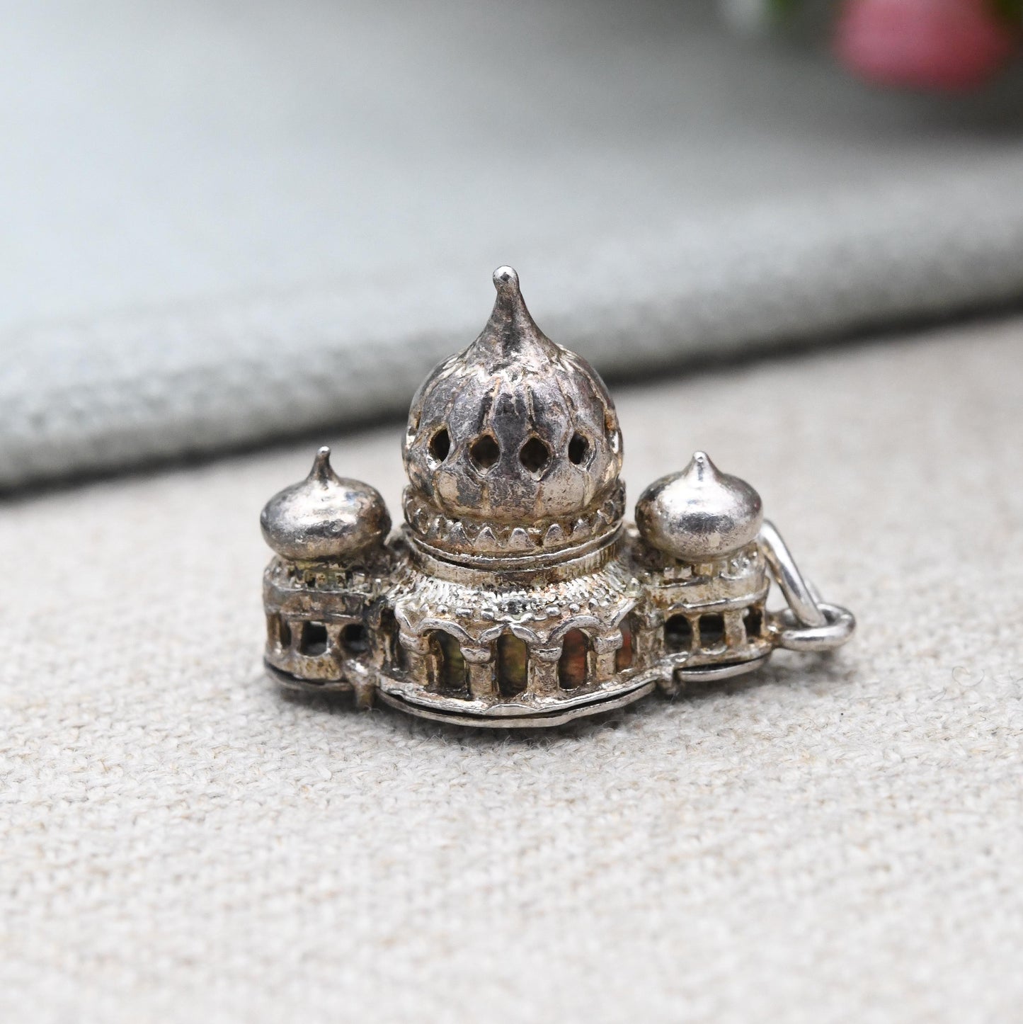 Vintage Sterling Silver Brighton Pavilion Charm Pendant - British Souvenir Jewellery England Tourist | Charm Bracelet Necklace Pendant Gift