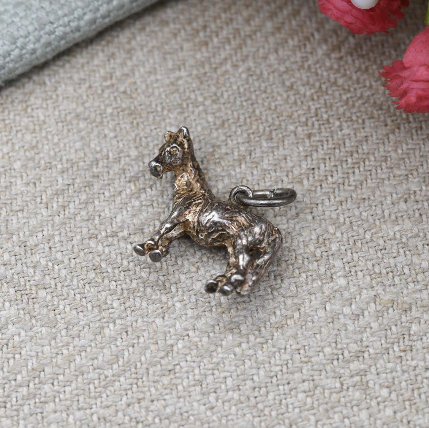 Vintage Sterling Silver Horse Charm Pendant - Novelty Detailed Animal Jewellery | Horse Girl Gift | Nature Lover Charm Bracelet Necklace