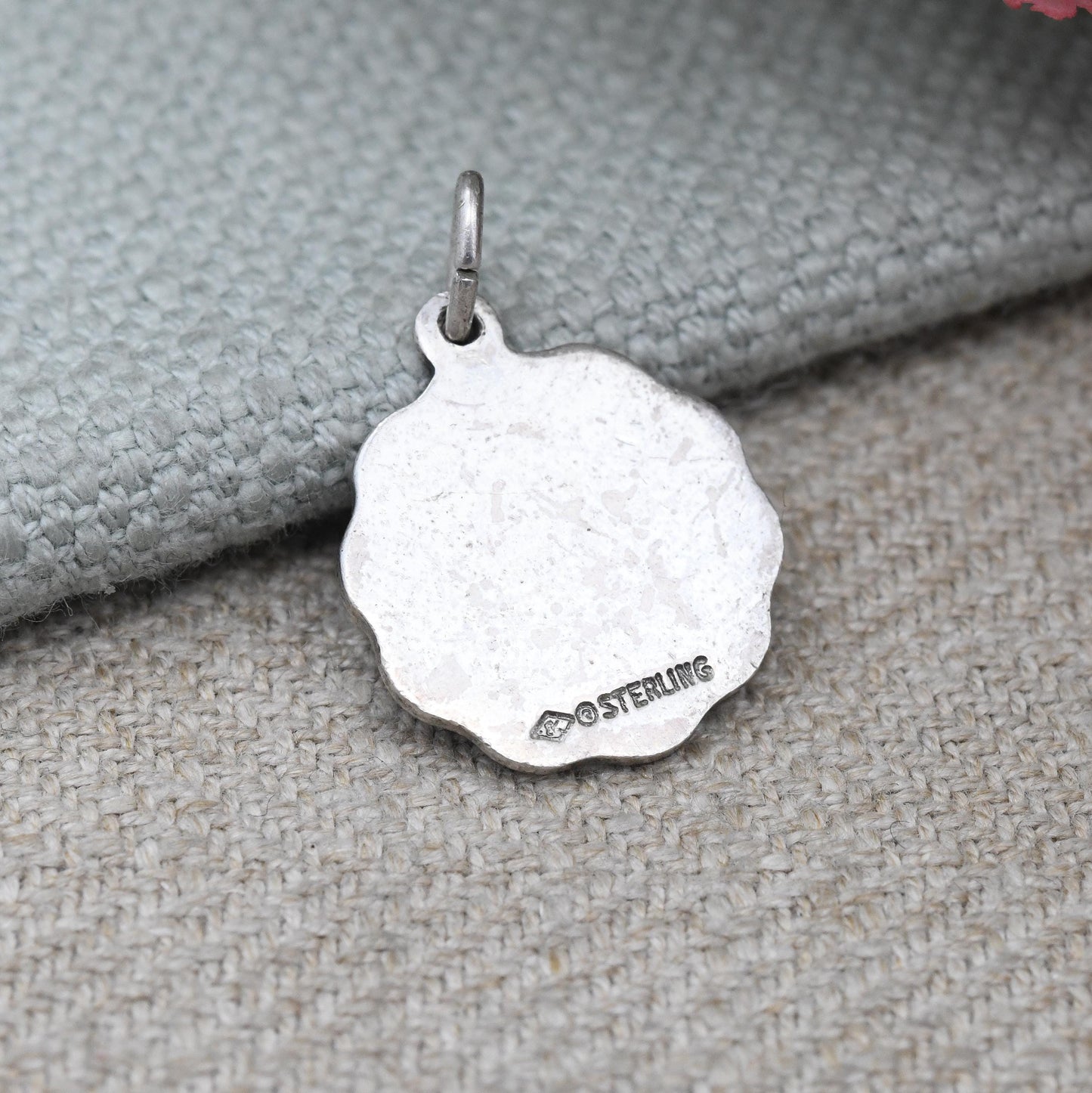 Vintage Sterling Silver Lake Placid Souvenir Charm Pendant New York USA - America Charm Bracelet Collection | Ice Skater Girl Flag | Signed