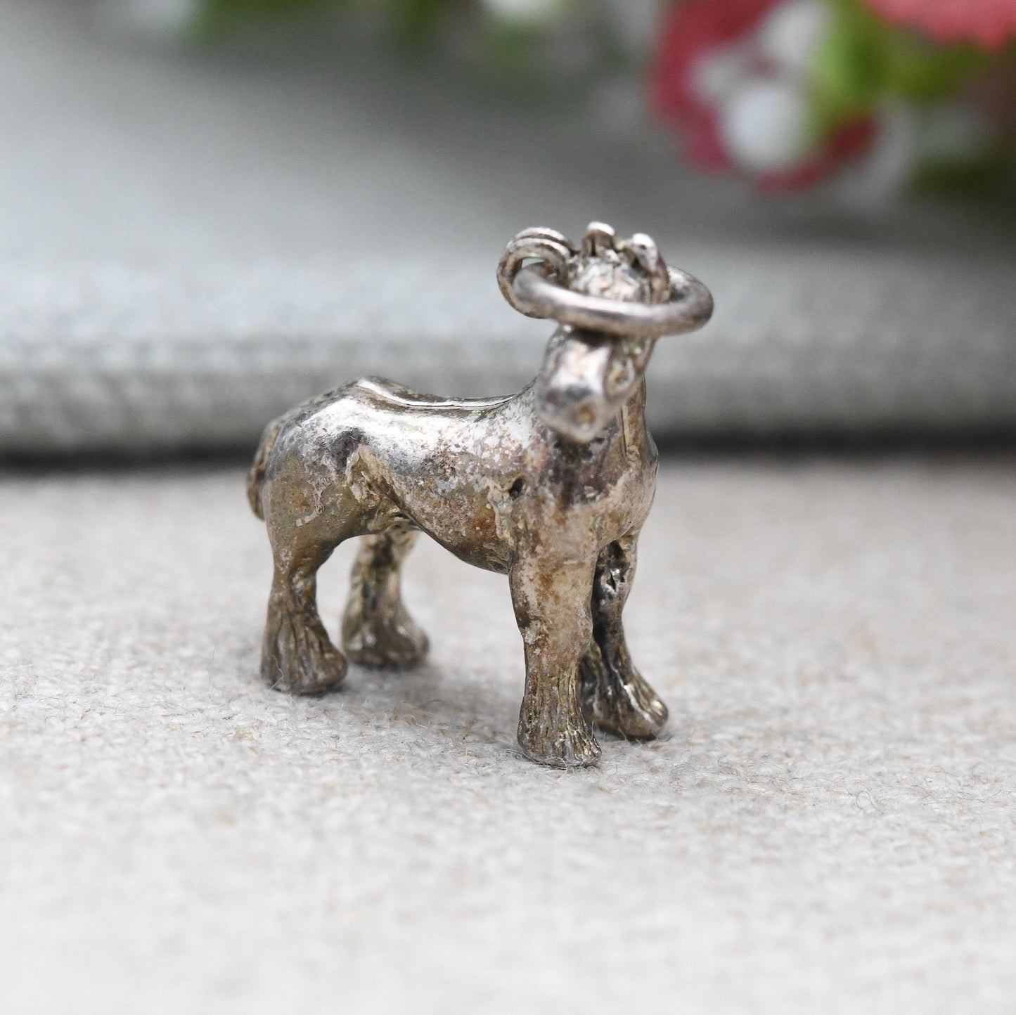 Vintage Sterling Silver Shire Horse Charm Pendant - Standing Horse Animal Jewellery | Horse Girl Gift | Nature Lover Charm Bracelet Necklace
