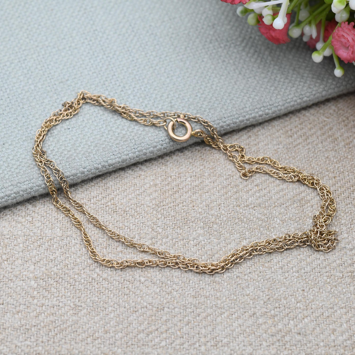 Vintage 9ct Gold Chain Necklace Prince of Wales Link - Unisex 9K Solid Gold Chain | Yellow Gold Everyday Jewellery | 51cm | 20"