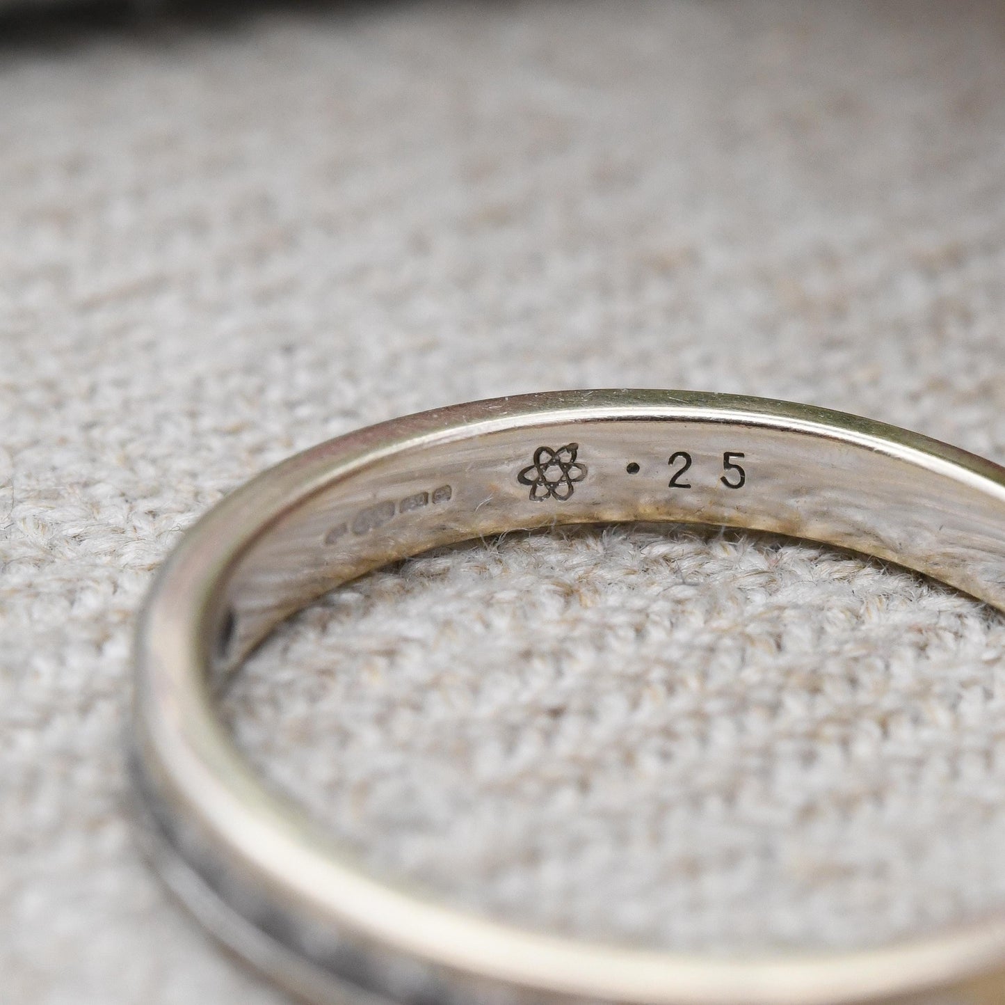 Vintage 18ct Gold Half Eternity Diamond Ring 25 Points 0.25 Carats - Channel Engagement Wedding Band Stacker | UK Size - M | US Size - 6 1/2