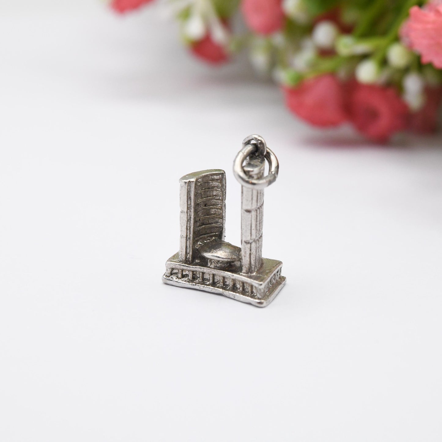 Vintage Sterling Silver Toronto City Hall EJ Charm Pendant - Souvenir Gift for Charm Bracelet