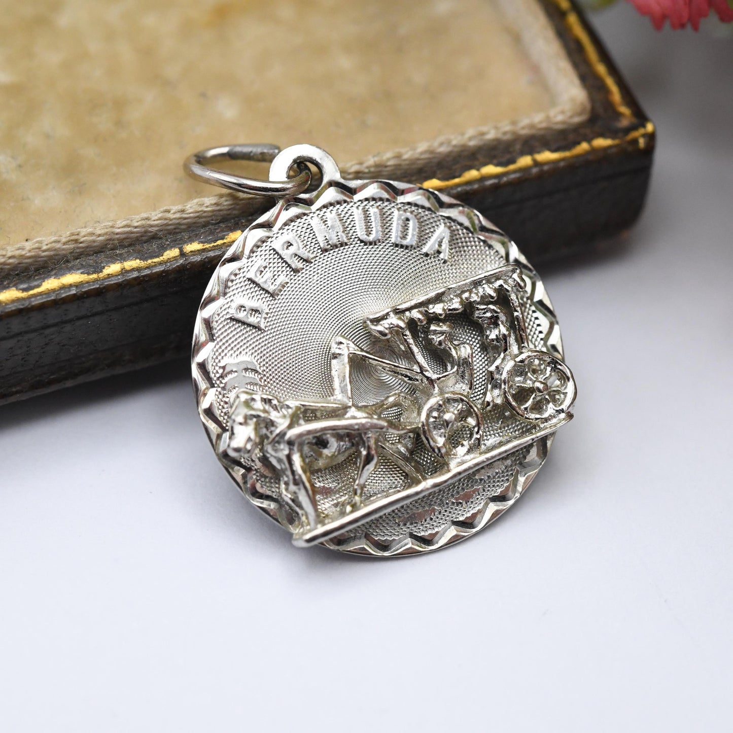 Vintage Sterling Silver Bermuda Charm Pendant - Souvenir Gift for Charm Bracelet