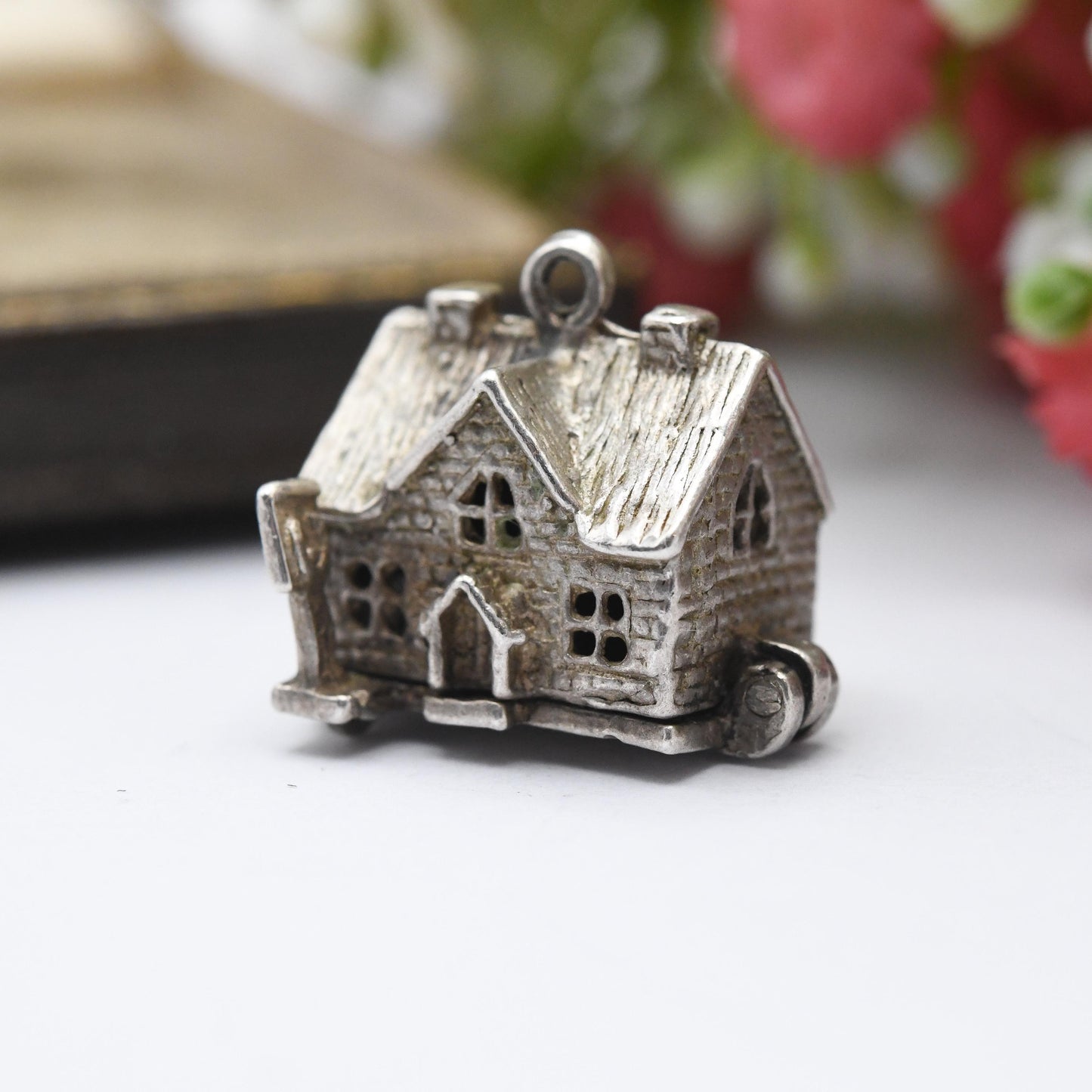 Vintage Sterling Silver NUVO Pub Charm Pendant - Public House | Moving | Articulated | Opening