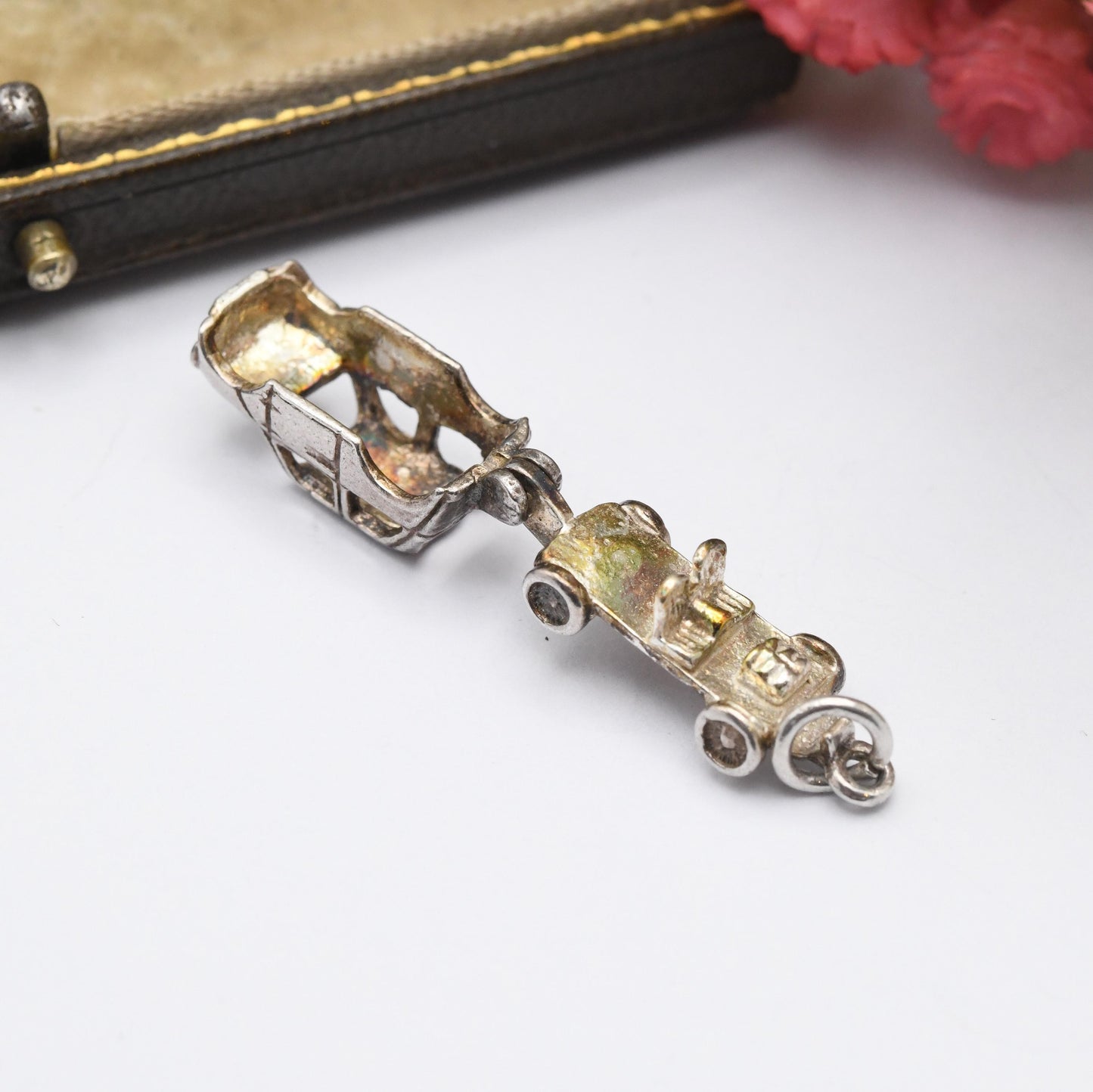 Vintage CHIM Sterling Silver Mini Car Charm Pendant - Opening Charm | Gift for Charm Bracelet