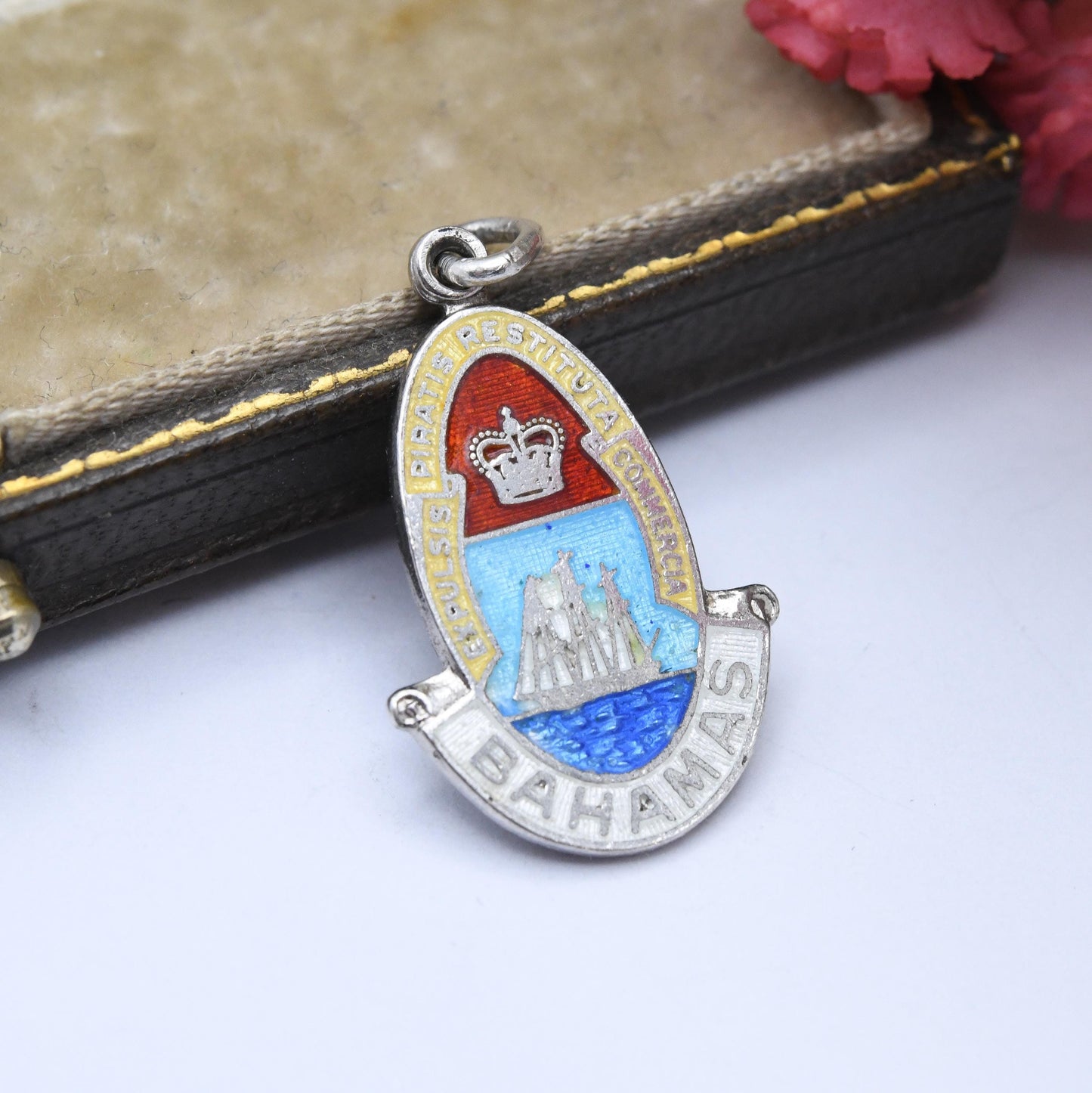 Vintage Sterling Silver Bahamas Charm Pendant - Caribbean | Souvenir Gift for Charm Bracelet