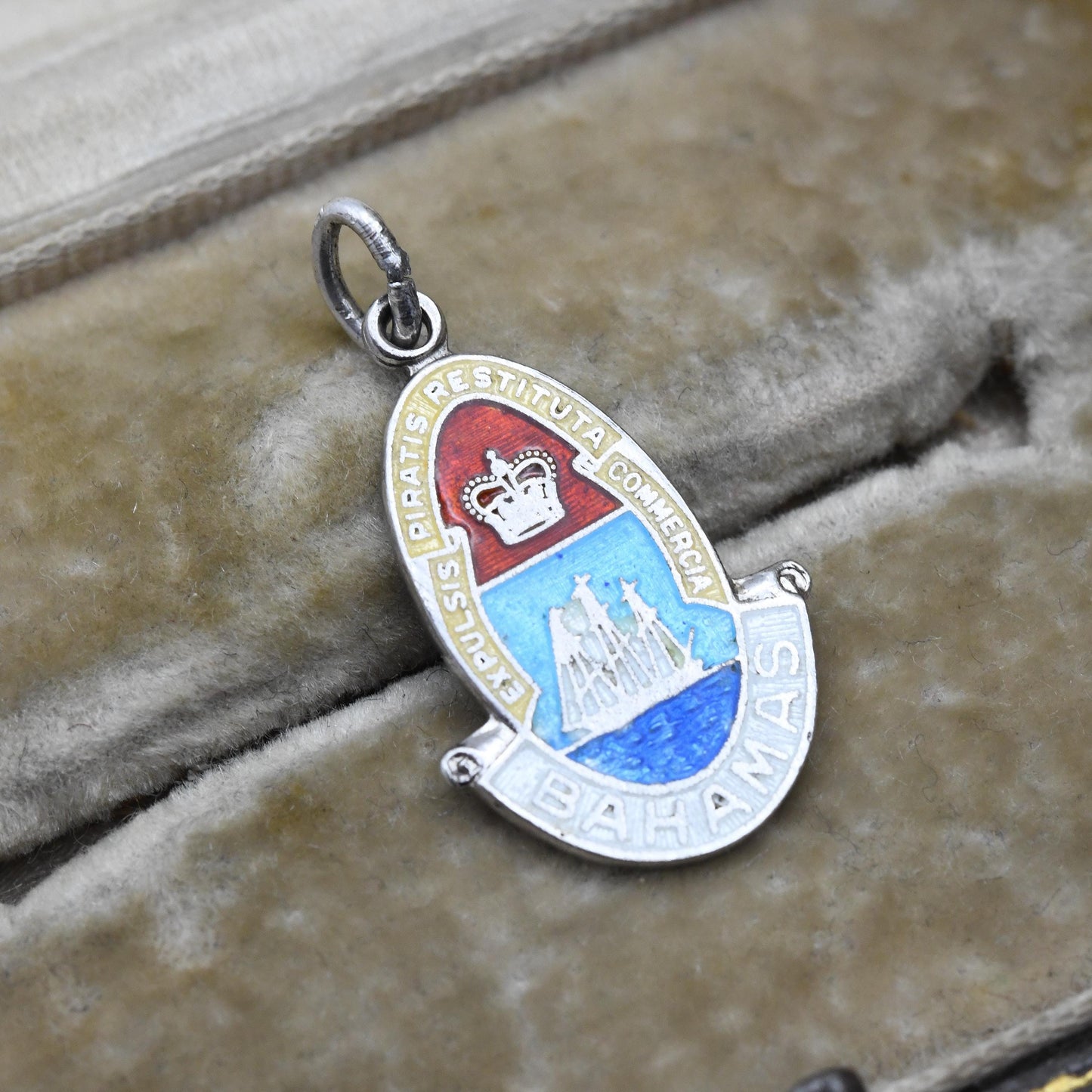 Vintage Sterling Silver Bahamas Charm Pendant - Caribbean | Souvenir Gift for Charm Bracelet