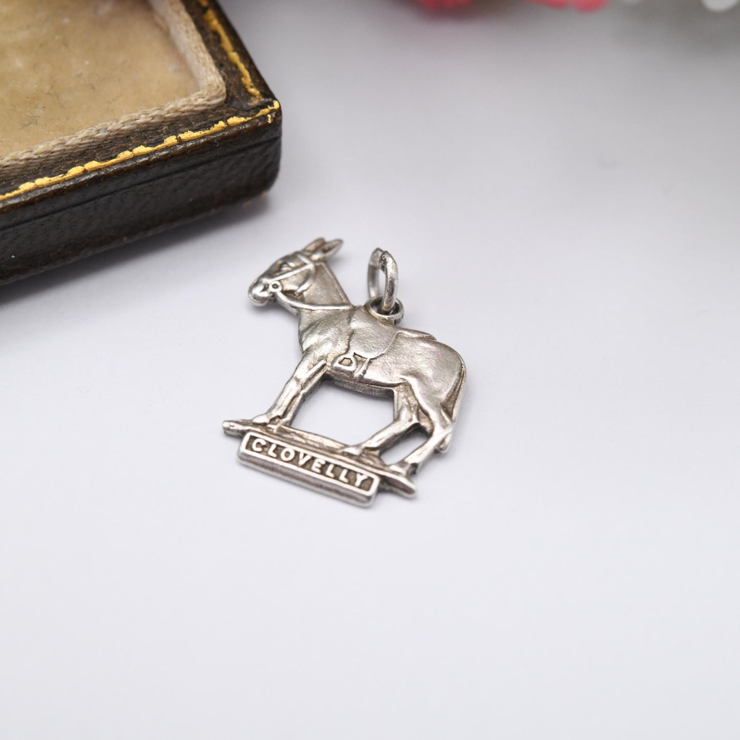 Vintage Sterling Silver Clovelly Charm Pendant - Devon Charm | Donkey | Souvenir Gift for Charm Bracelet