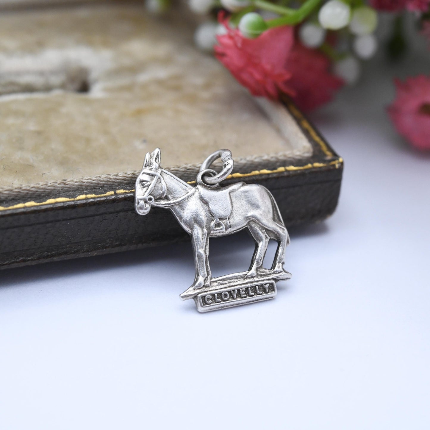 Vintage Sterling Silver Clovelly Charm Pendant - Devon Charm | Donkey | Souvenir Gift for Charm Bracelet