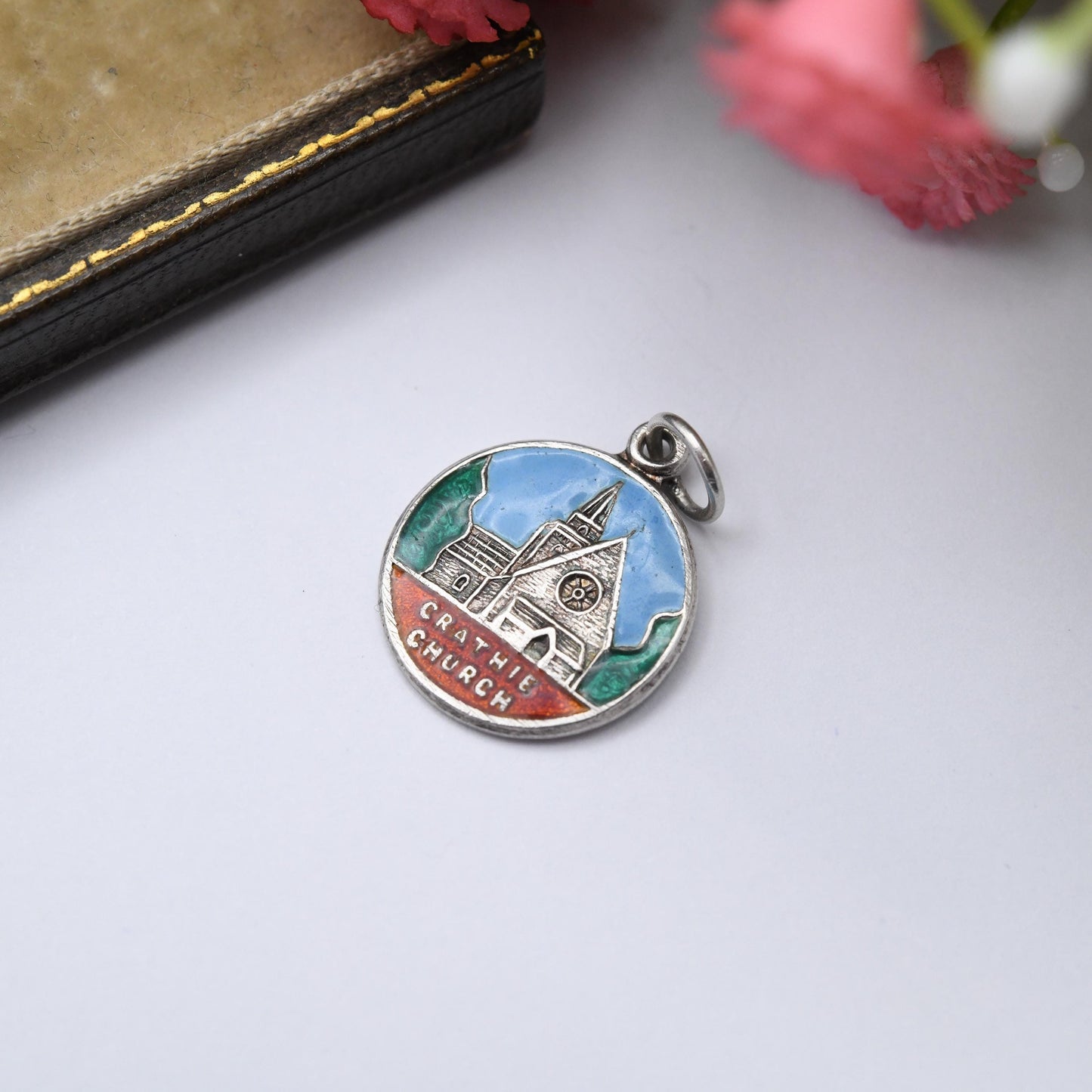 Vintage Sterling Silver Crathie Church Charm Pendant - Scottish Town | Royal Family | Souvenir Gift for Charm Bracelet
