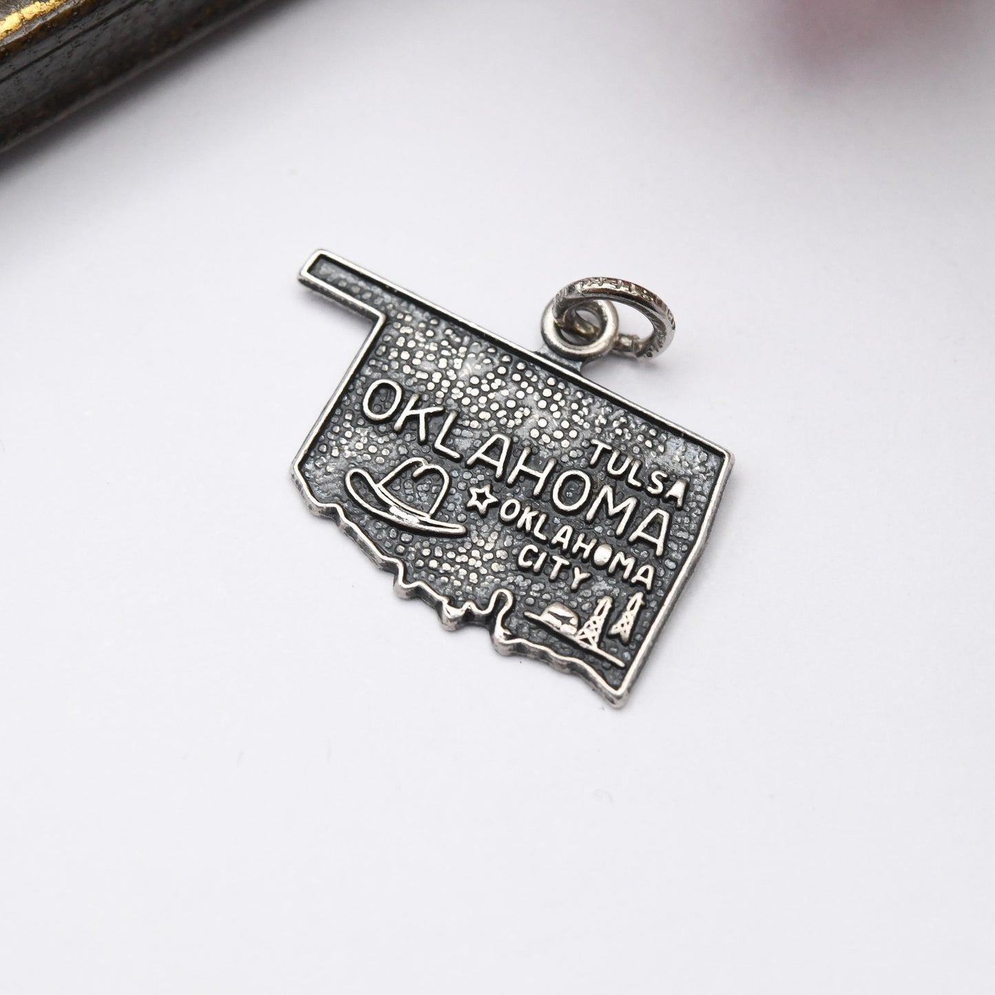 Vintage Sterling Silver Tulsa Oklahoma City Charm Pendant - American State Charm | Souvenir Gift for Charm Bracelet