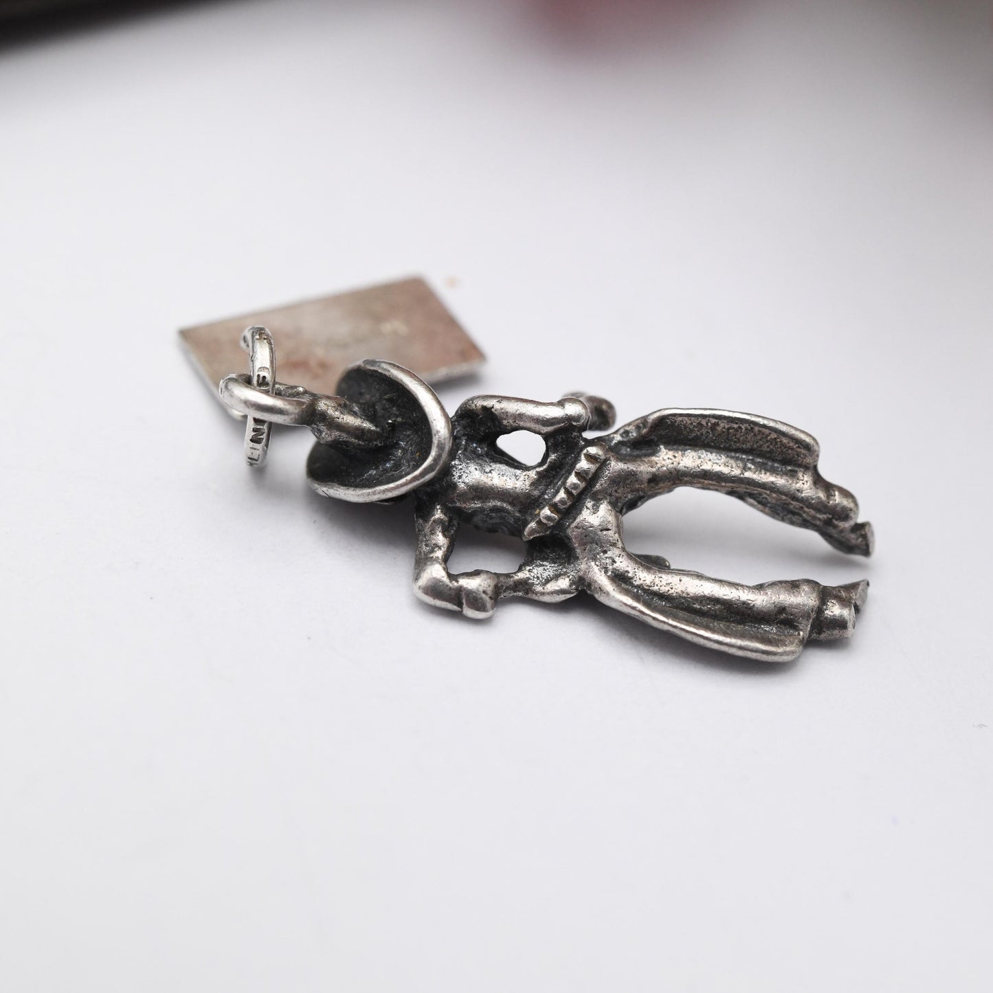Vintage Sterling Silver Bell Trading Post Cowboy Sheriff Charm Pendant - Rare | Native American | Gift for Charm Bracelet