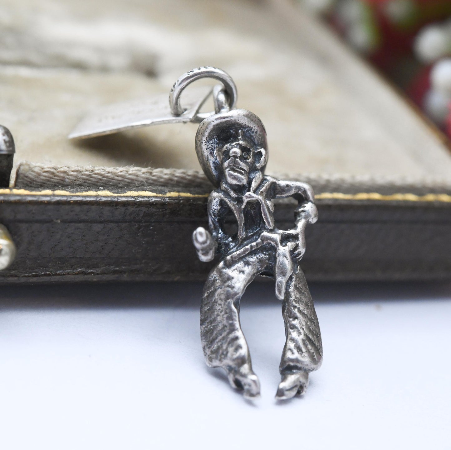 Vintage Sterling Silver Bell Trading Post Cowboy Sheriff Charm Pendant - Rare | Native American | Gift for Charm Bracelet