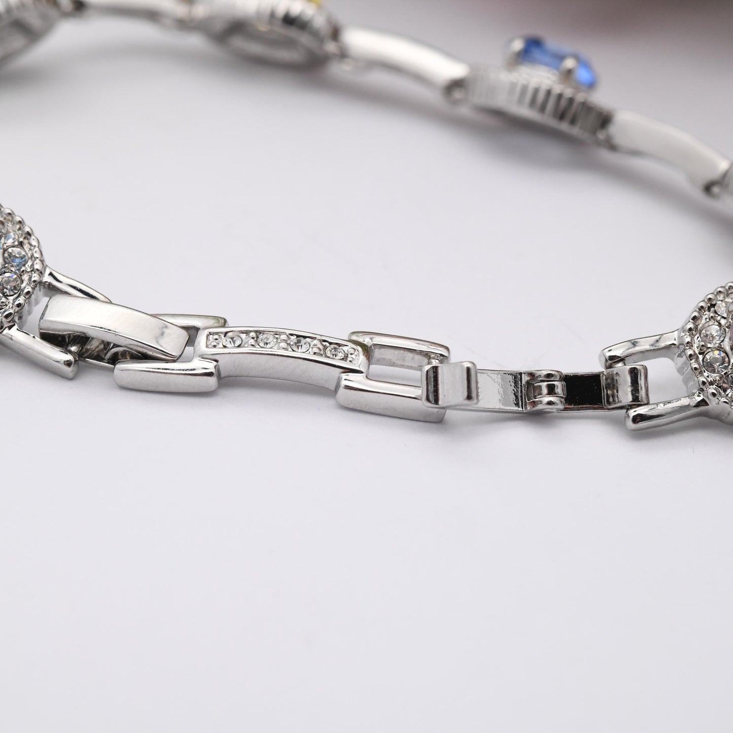 Vintage Camrose & Kross JBK Multicolour Crystal Bracelet Jacqueline Bouvier Kennedy - Pastel Rainbow Swarovski Crystals | Platinum Plated