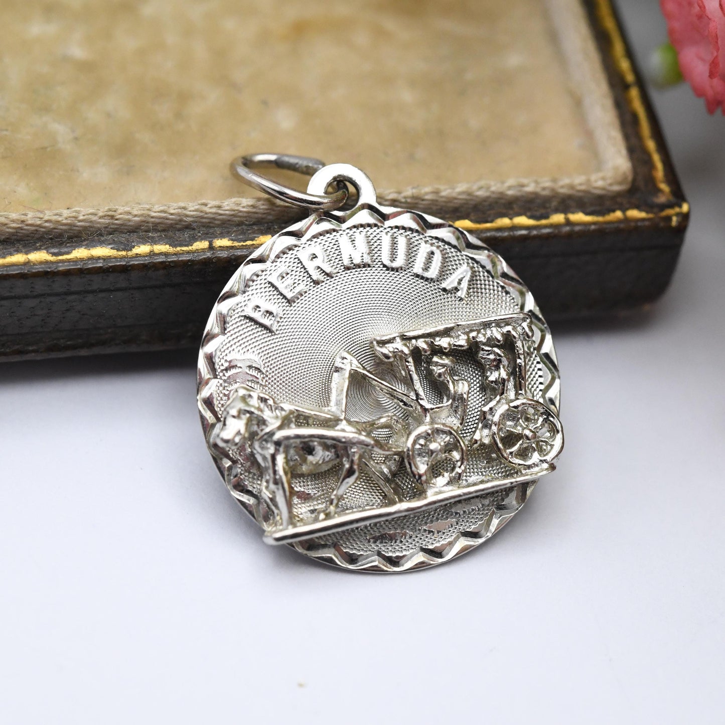 Vintage Sterling Silver Bermuda Charm Pendant - Souvenir Gift for Charm Bracelet