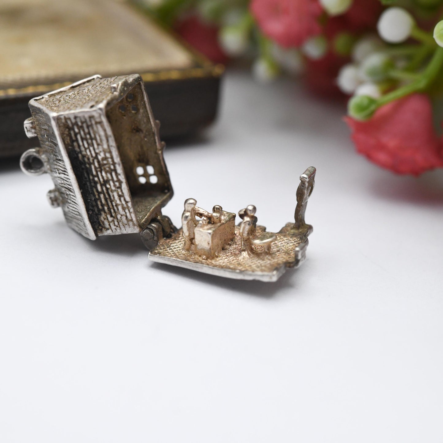 Vintage Sterling Silver NUVO Pub Charm Pendant - Public House | Moving | Articulated | Opening