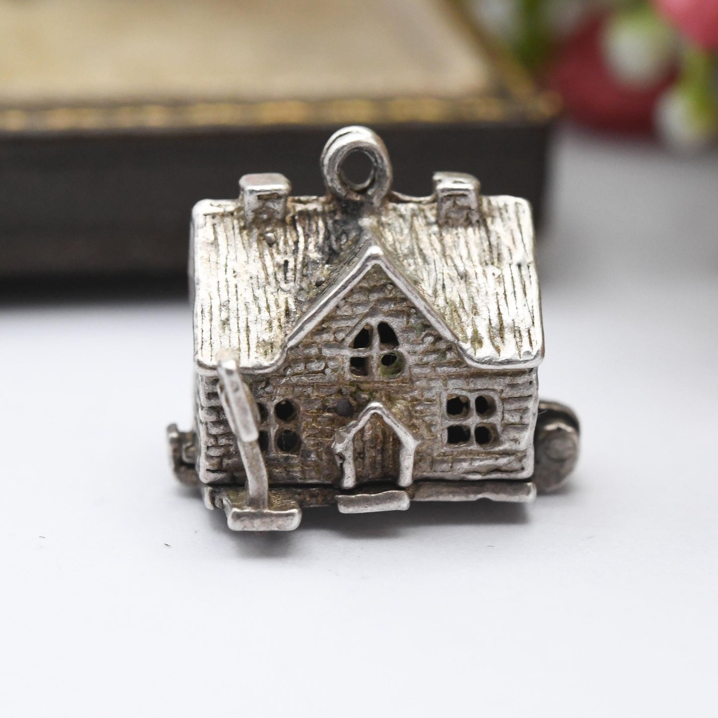 Vintage Sterling Silver NUVO Pub Charm Pendant - Public House | Moving | Articulated | Opening