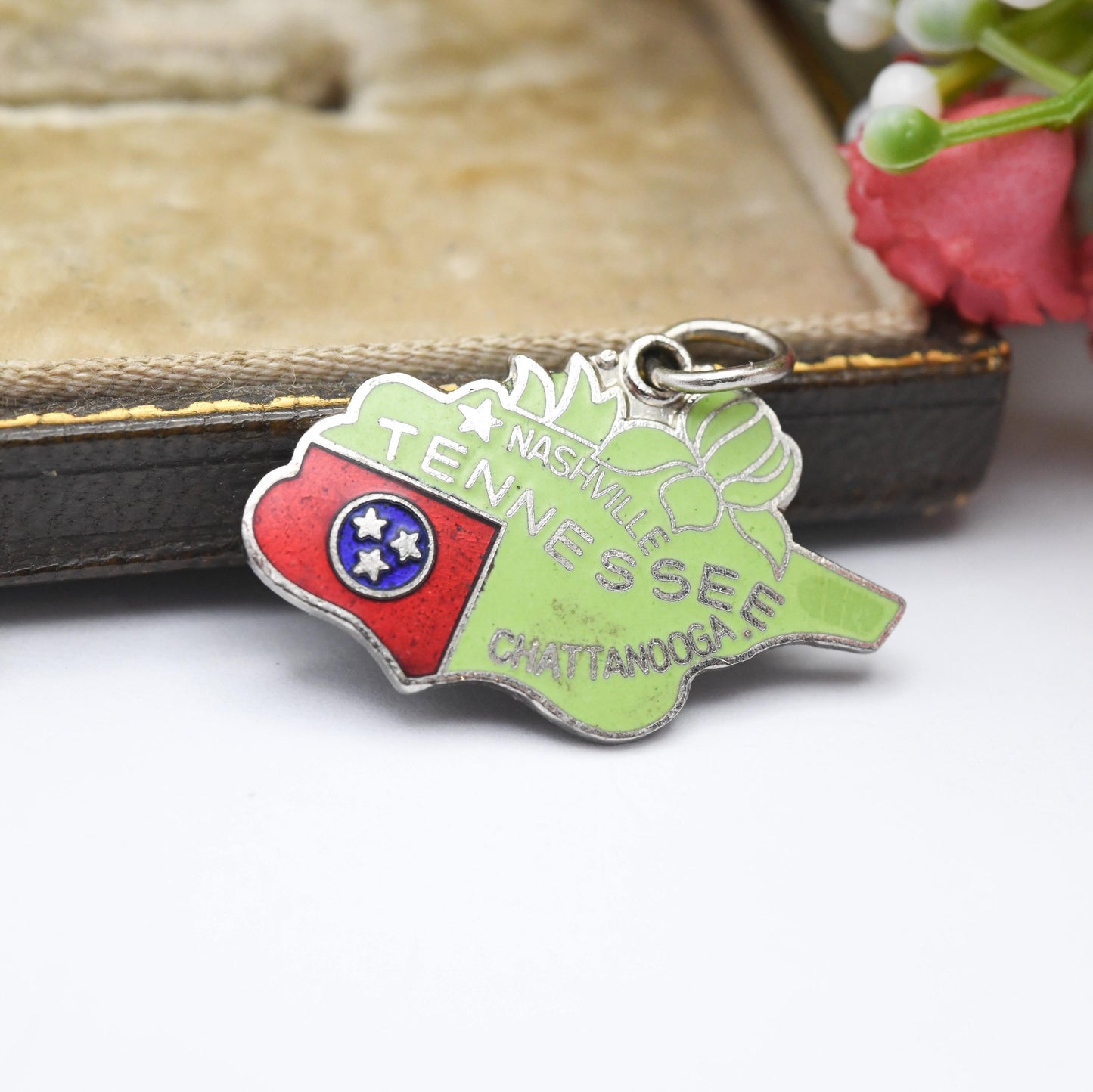 Vintage Sterling Silver Tennessee Charm Pendant - American Charm | State Charm | Nashville | Souvenir Gift for Charm Bracelet
