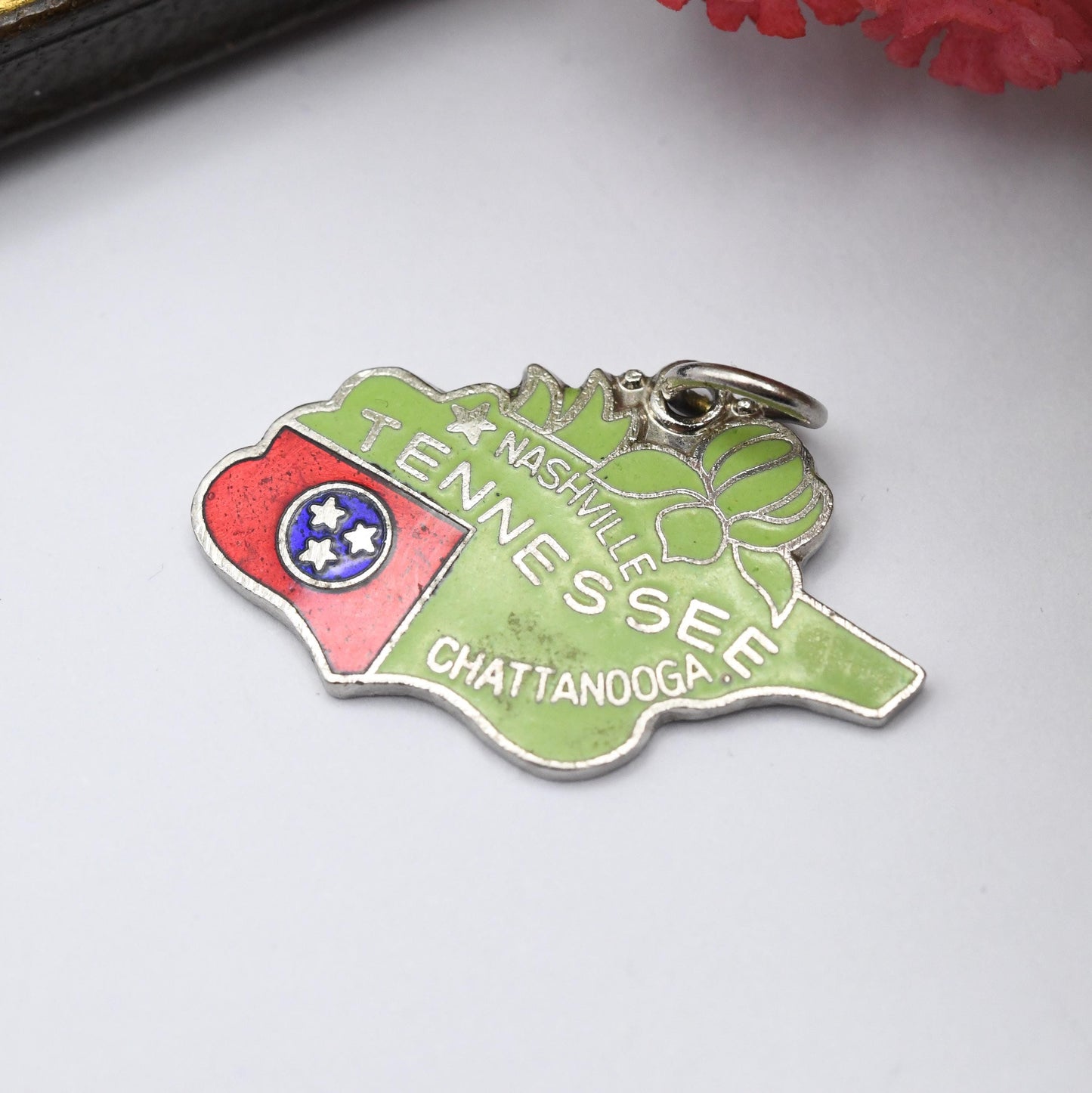 Vintage Sterling Silver Tennessee Charm Pendant - American Charm | State Charm | Nashville | Souvenir Gift for Charm Bracelet