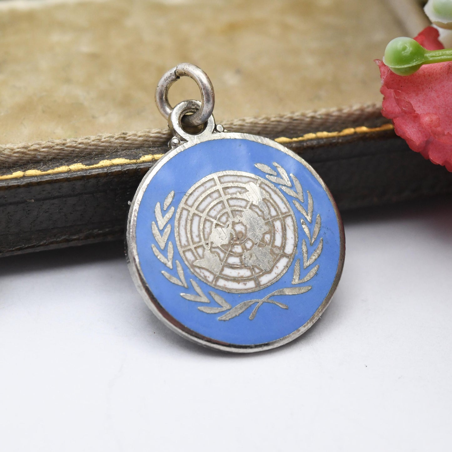 Vintage Sterling Silver United Nations Charm Pendant - UN | Souvenir Gift for Charm Bracelet