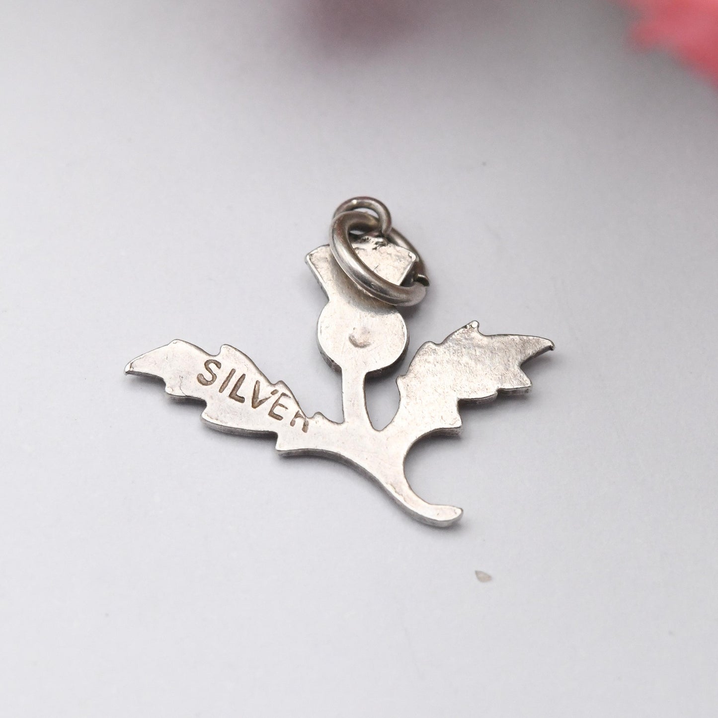 Vintage Sterling Silver & Enamel Scottish Thistle Charm Pendant - Scottish Charm | Souvenir Gift for Charm Bracelet