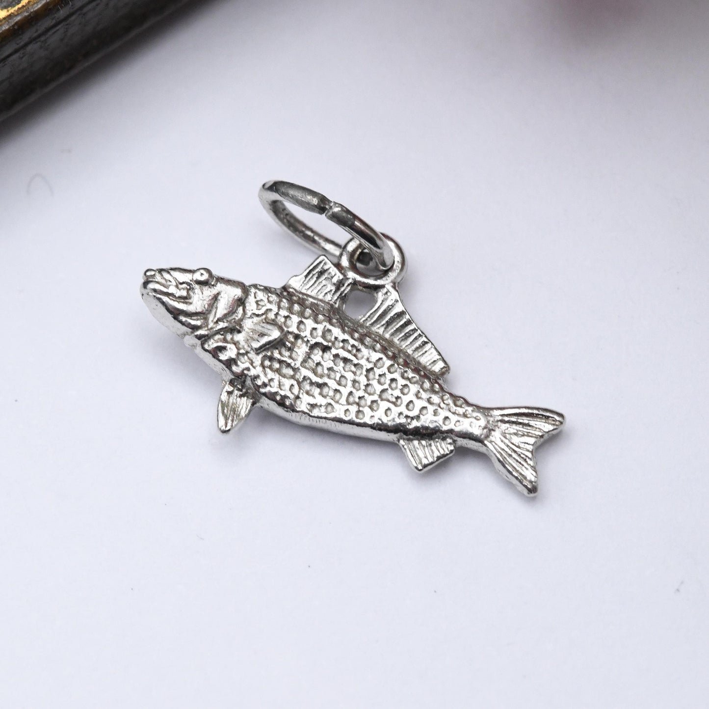 Vintage Sterling Silver Salmon Fish Charm Pendant - Animal Charm | Sea | Ocean | Gift for Charm Bracelet